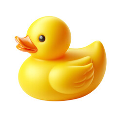 Yellow rubber duck isolated on transparent background PNG Image 