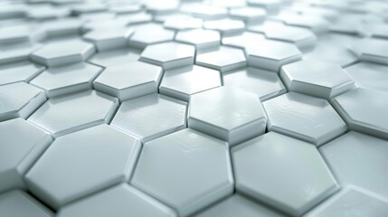 Poster - futuristic white hexagon background, ideal for adding a touch of sophistication to your designs