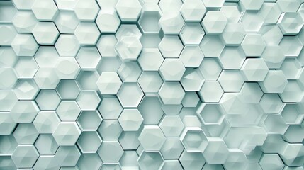 Poster - futuristic white hexagon background, ideal for adding a touch of sophistication to your designs
