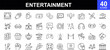 © mi-vector - Entertainment icon set. Entertainment and arts icon collection. Contains such Icons as theater, cinema, video, dance, game, music arts, photo and more. Vector illustration