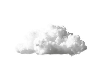 Wall Mural - Fluffy white cloud isolated on a pure white background, depicting a natural sky element in a clean design. Generative AI