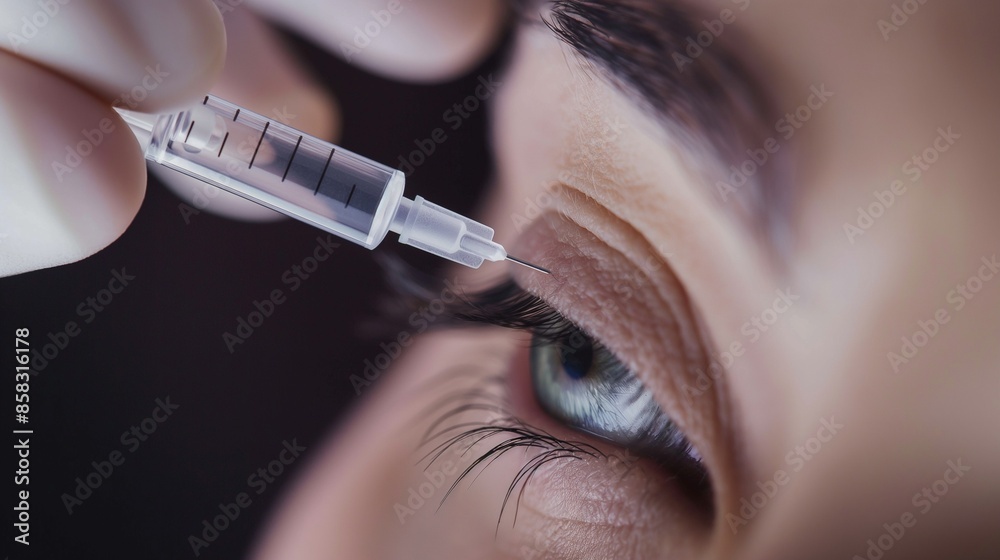 Botox injections, neurotoxin botulinum into the skin, Young women ...