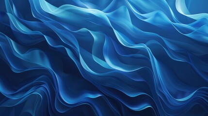 Poster - Soft blue waves on an abstract background, evoking a sense of calm and fluidity.