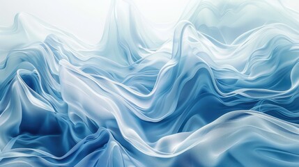 Poster - Soft blue waves on an abstract background, evoking a sense of calm and fluidity.