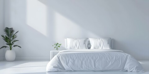 Wall Mural - Contrast bright walls in a white bedroom for a vibrant look. Concept Home Decor, Bright Interiors, White Bedroom, Vibrant Walls, Color Contrast