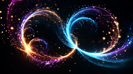 Wall Mural - generate an abstract background with a swirl of glowing particles in various sizes and colors. the l