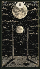 vintage vintage style deck of tarot cards. magical predictions of the future, mysterious characters. AI generated