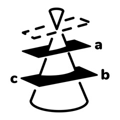 A customizable line icon of conic section 