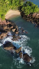 Wall Mural - Flight over Praia do Portugues, Ubatuba, Brazil