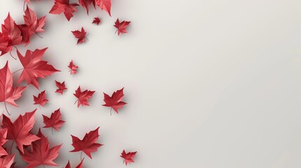3d rendering of abstract maple decorations with a plain background, providing space for text or desi