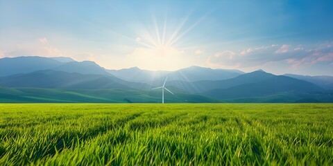 Canvas Print - Transitioning to Sustainable Energy Sources Amid Rising Costs. Concept Renewable Energy, Energy Transition, Sustainable Solutions, Rising Costs, Environmentally Friendly