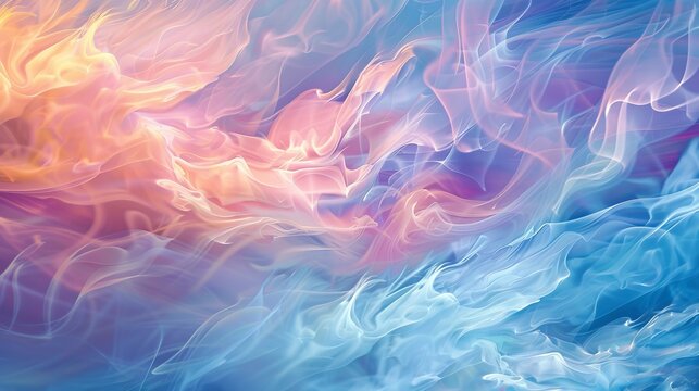 Abstract Swirling Smoke with Pastel Colors - Digital Art