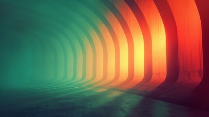 Sticker - Abstract Tunnel with Green and Red Light.