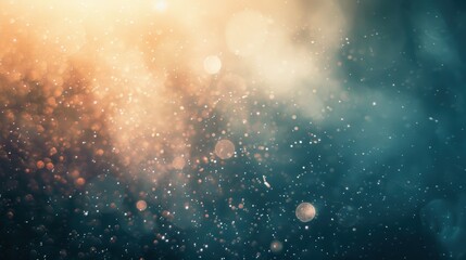 abstract pixelated film texture background with golden dust and teal haze