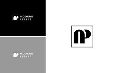 Wall Mural - modern initial NP logo vector monogram luxury template