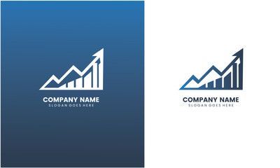 Wall Mural - Finance Logo Vector. Accounting logo template. Chart, arrow, and money currency illustration on EPS10.