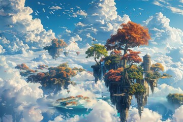 Wall Mural - Floating Islands in the Sky