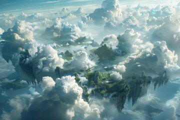 Wall Mural - Floating Islands in a Sea of Clouds