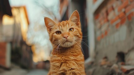 Wall Mural - Cute orange cat indoors in Kragujevac Serbia on 03 03 2021