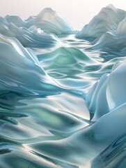 Wall Mural - Abstract  Liquid  Background with  Waves of  Blue and Green