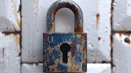 Canvas Print - Lock padlock on the white background  