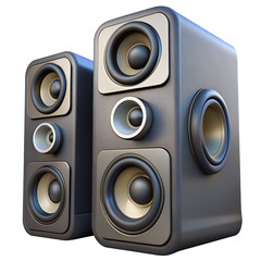 Poster - Megaphone icon in 3D depiction of a speaker 
