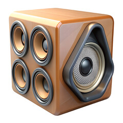 Poster - Megaphone icon in 3D depiction of a speaker 
