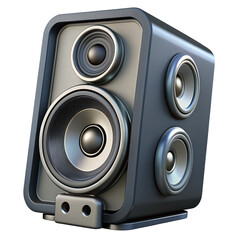 Poster - Megaphone icon in 3D depiction of a speaker 
