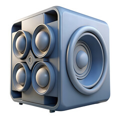 Poster - Megaphone icon in 3D depiction of a speaker 
