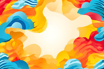 Canvas Print - A vibrant summer splash! This abstract background features a playful mix of flowing shapes and bold colors, evoking the energy and joy of the season.