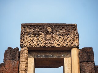 ancient temple door in Angkor art