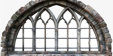 Aufkleber - A window with a stone bench in front of it