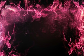 Aufkleber - A square-shaped pink smoke filling a black background
