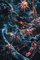 Poster - Close-up image of multiple cells under microscope magnification