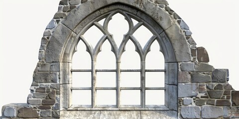 Poster - A stone arch with a window, suitable for use in architectural or historical contexts