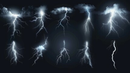Poster - A set of lightning flashes illuminating the darkness, useful for scenes where sudden light is needed