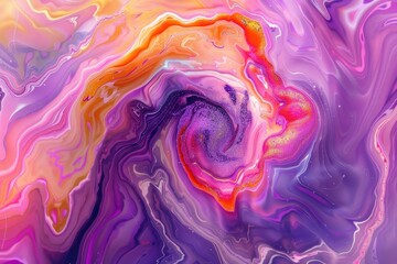 Wall Mural - Abstract art featuring swirling purple and orange colors