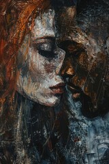 Poster - A pair of people sitting together, looking happy and content