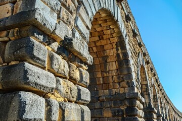 Poster - A stone arch with a clock on top