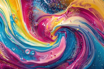 Poster - A vibrant and abstract depiction of swirling paint colors