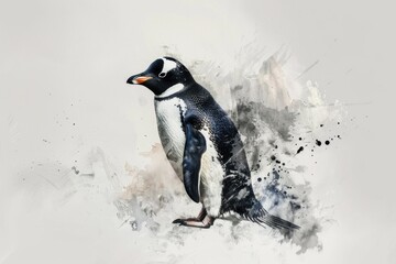 Sticker - A single penguin sitting on a plain white background, no distractions or clutter