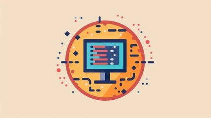 Poster - Computer screen icon with abstract background