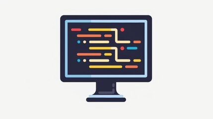 Fototapete - Colorful code on a computer monitor