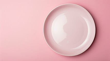 Poster - Plate on pink background