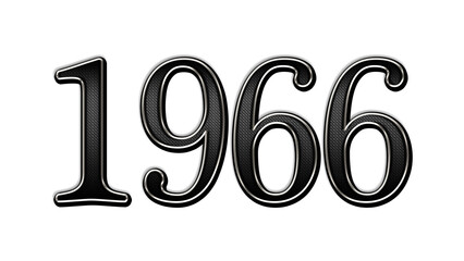 black metal 3d design of number 1966 on white background.