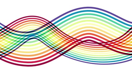 Aufkleber - Abstract animation wave line rainbow color on white background