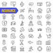 © LOBSTER LARRY - Insurance icon set. Linear style. Vector illustration.