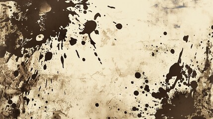 Wall Mural - 
A visually captivating abstract scene of brown paint splashes and intricate brush strokes, forming a grunge stain pattern on a clean background, with a touch of Japanese style.