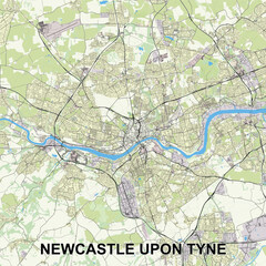 Newcastle upon Tyne, United Kingdom map poster art