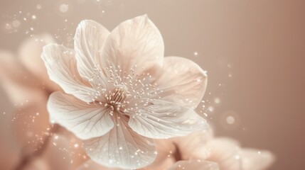 Aufkleber - A flower with a white background. The flower is very pretty and has a lot of detail